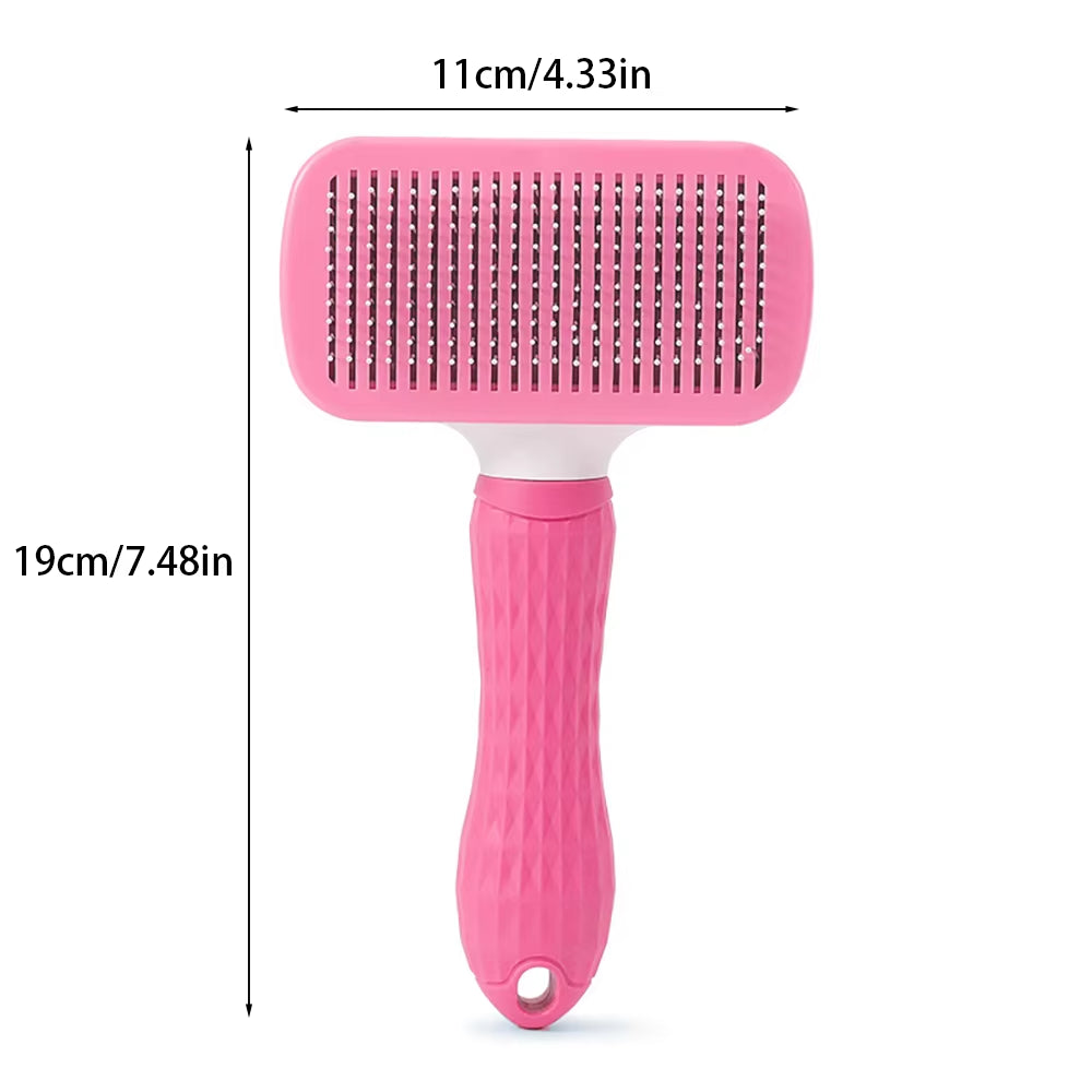 Professional Self-Cleaning Pet Grooming Brush and Comb for Dogs and Cats - Effective Shedding Tool and Accessories for Pet Care