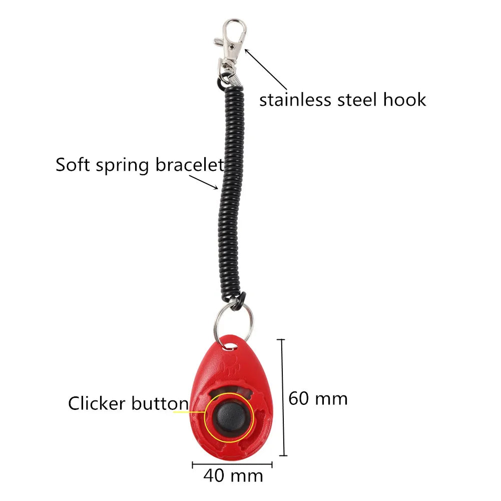 Adjustable Dog Training Clicker with Wrist Strap - Effective Training Aid for Dogs and Cats