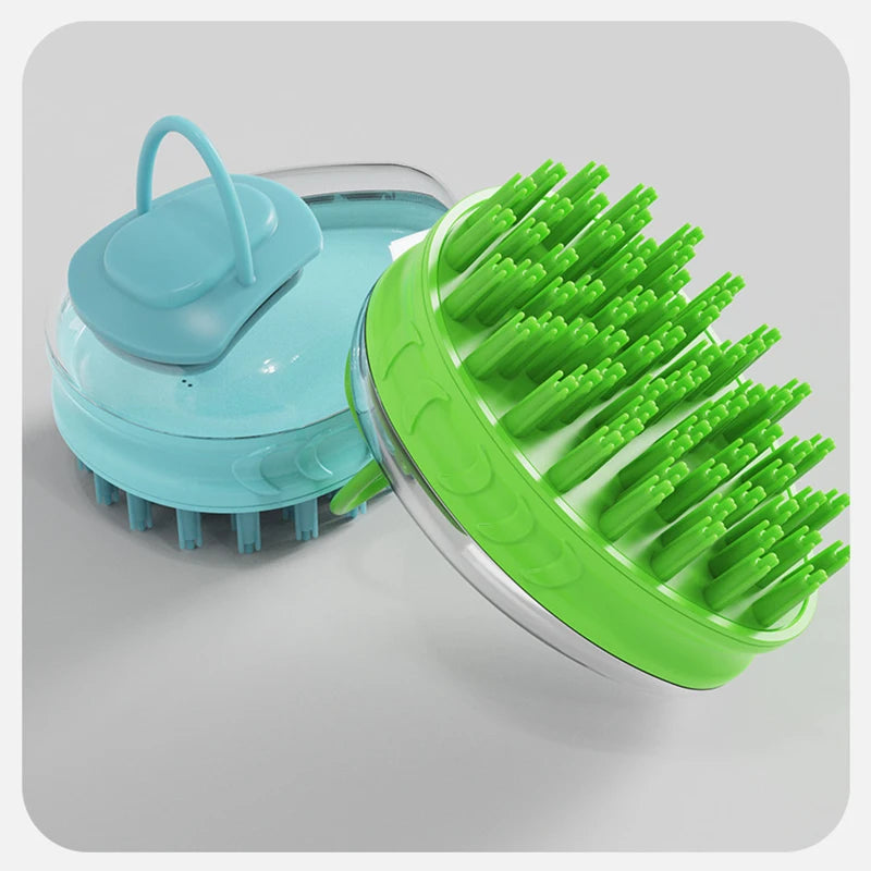 2-in-1 Bath Brush for Dogs and Cats, Pet Massage Comb for SPA Grooming, Soft Silicone Shower Brush, Dog Fur Cleaning Tool, Pet Care Accessories