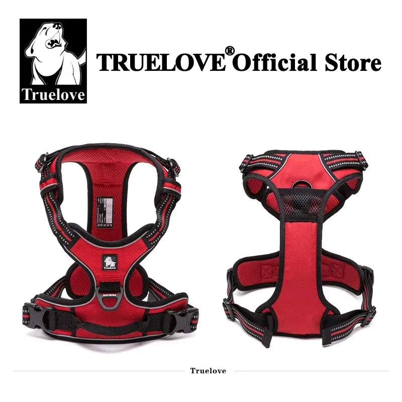 Truelove No-Pull Adjustable Reflective Dog Harness with Soft Padding and Control Handle TLH5651