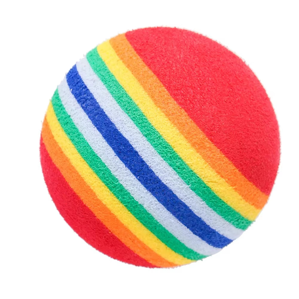 Arcobaleno EVA Giocattoli per Gatti Palla Interattiva Gatto Cane Gioca Da Masticare Sonaglio Scratch EVA Palla Palline Da Allenamento Giocattoli per Animali Domestici Forniture