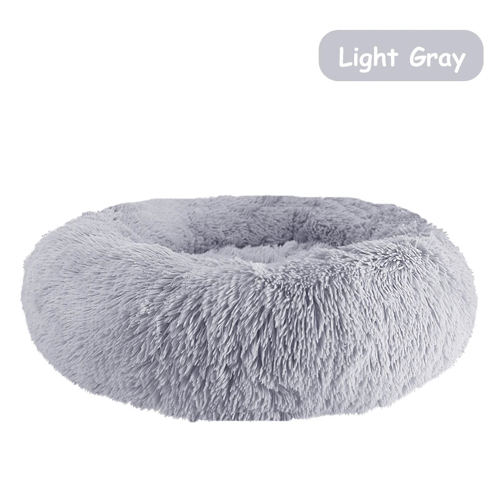 Donut Dog Bed - Cozy Plush Pet Bed for Small and Large Dogs and Cats, Calming Washable Winter Kennel Sofa Cushion Mat