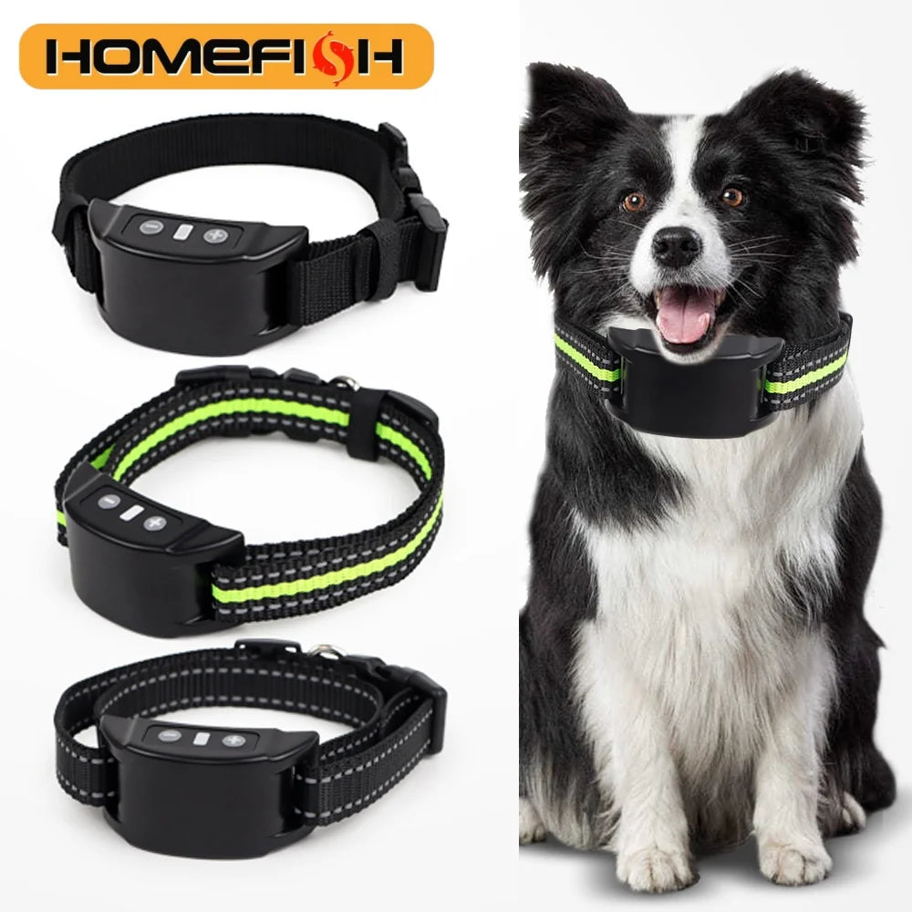 Collare Elettronico Automatico per Controllo Abbaio dei Cani, Dispositivo Ultrasuoni e a Scossa per Animali Domestici, Recinto Virtuale per Cani
