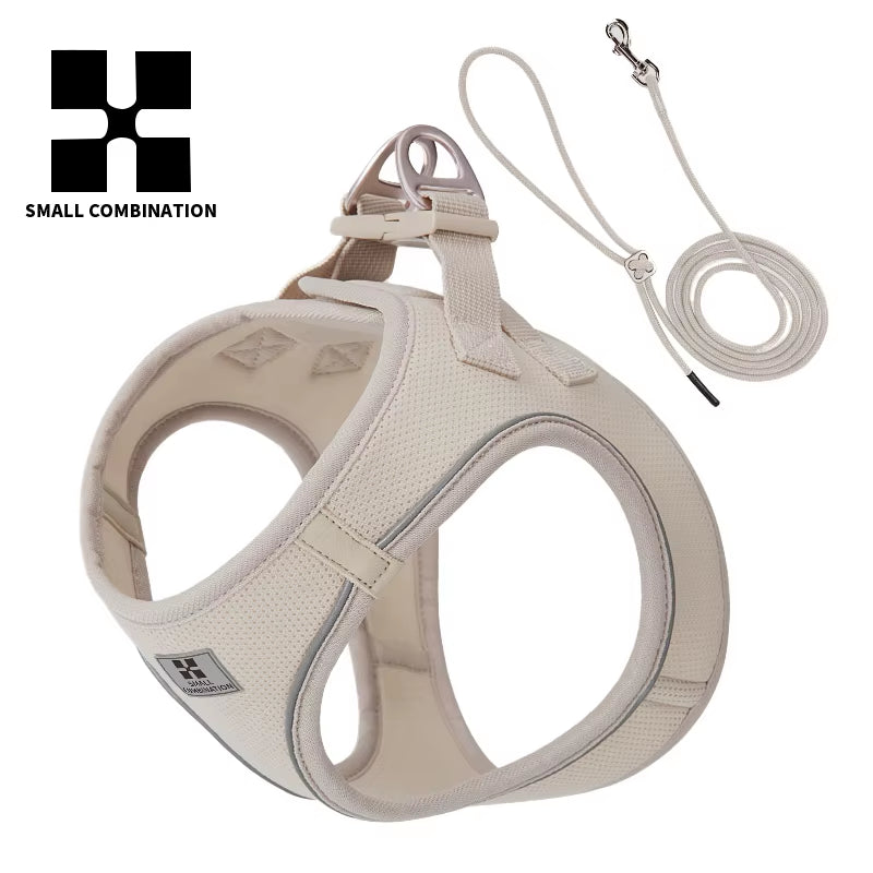 Adjustable Reflective Leash and Harness Set for Small to Medium Dogs, Suitable for Puppies and Cats, Ideal for Outdoor Walks, Compatible with Chihuahuas and Dachshunds