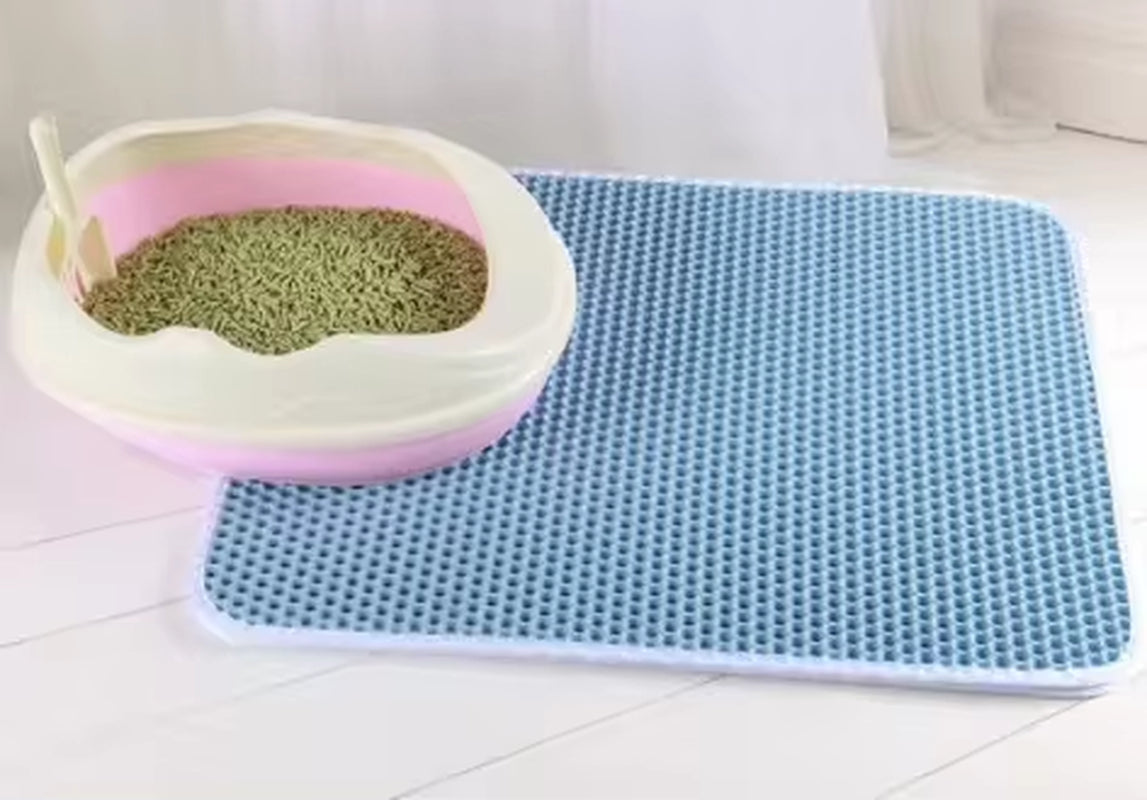 Tappetino Impermeabile Doppio Strato per Lettiera di Gatti con Sabbia Antiscivolo e Lavabile, Include Tappetino Regalo per Animali Domestici