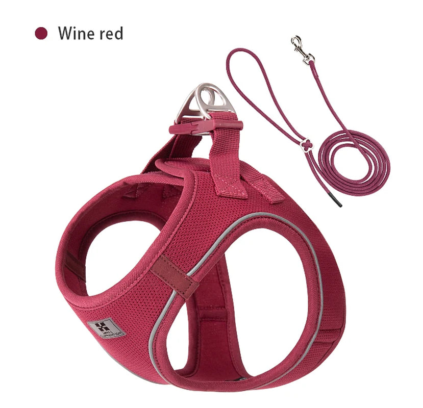 Adjustable Reflective Leash and Harness Set for Small to Medium Dogs, Suitable for Puppies and Cats, Ideal for Outdoor Walks, Compatible with Chihuahuas and Dachshunds