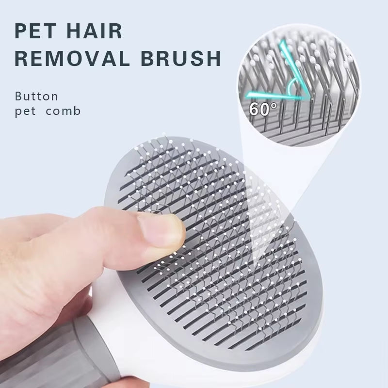 Professional Self-Cleaning Pet Grooming Brush and Comb for Dogs and Cats - Effective Shedding Tool and Accessories for Pet Care