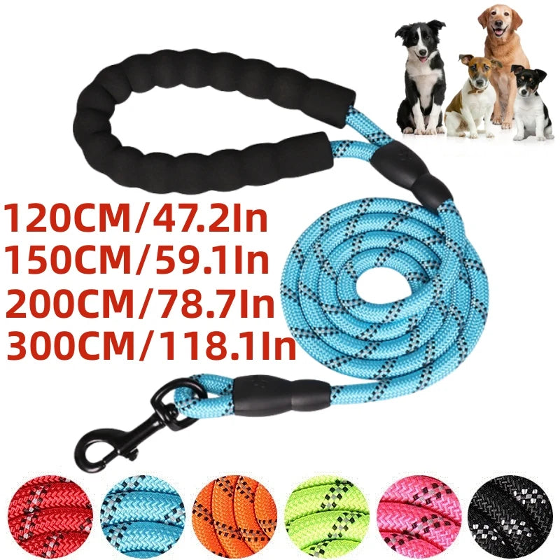 Guinzagli Resistenti per Cani con Manico Morbido - Disponibili in Lunghezze di 120/150/200/300CM per Razze Piccole, Medie e Grandi