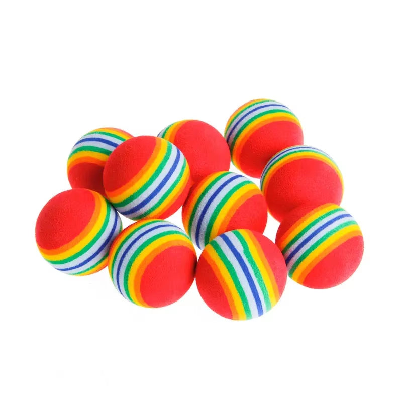 Arcobaleno EVA Giocattoli per Gatti Palla Interattiva Gatto Cane Gioca Da Masticare Sonaglio Scratch EVA Palla Palline Da Allenamento Giocattoli per Animali Domestici Forniture