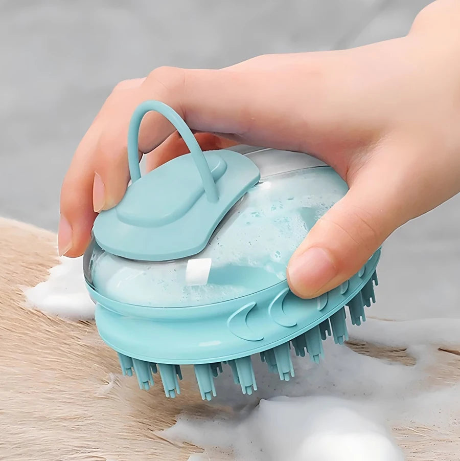 2-in-1 Bath Brush for Dogs and Cats, Pet Massage Comb for SPA Grooming, Soft Silicone Shower Brush, Dog Fur Cleaning Tool, Pet Care Accessories