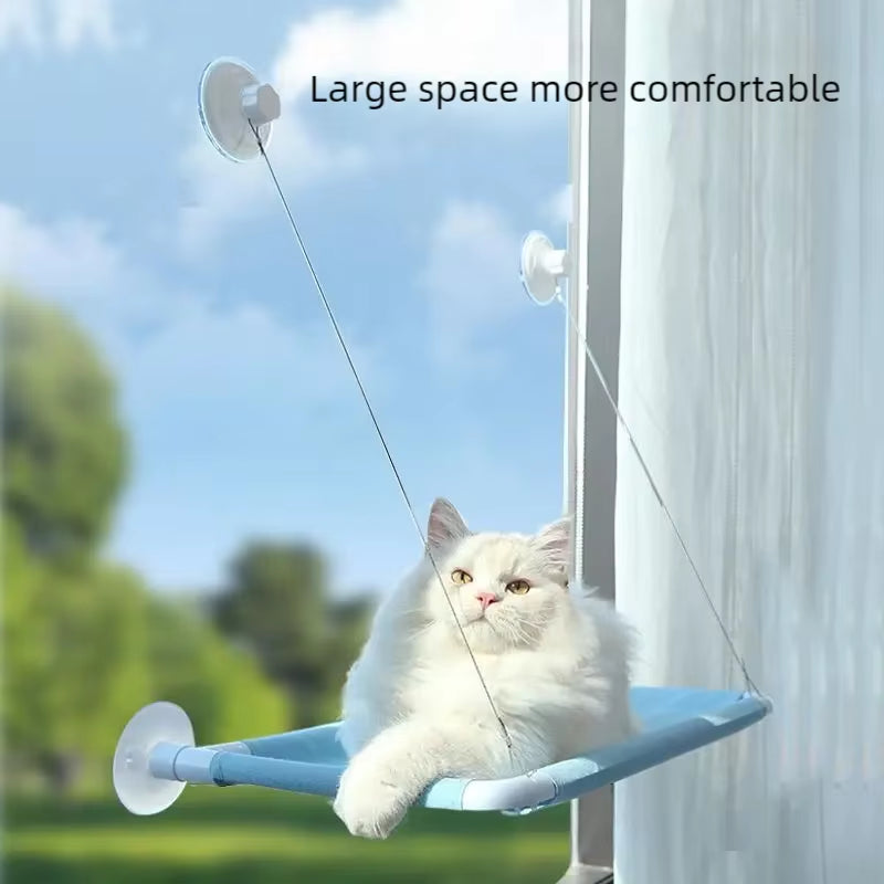 Nuova Amaca per Gatti, Letto Sospeso per Gatti, Capacità 20 Kg, Comoda Postazione per Finestra, Struttura per Arrampicata per Gattini, Accessori per Animali Domestici