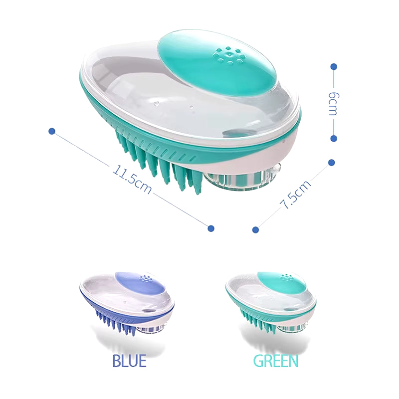2-in-1 Bath Brush for Dogs and Cats, Pet Massage Comb for SPA Grooming, Soft Silicone Shower Brush, Dog Fur Cleaning Tool, Pet Care Accessories