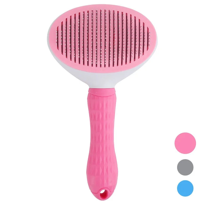 Professional Self-Cleaning Pet Grooming Brush and Comb for Dogs and Cats - Effective Shedding Tool and Accessories for Pet Care