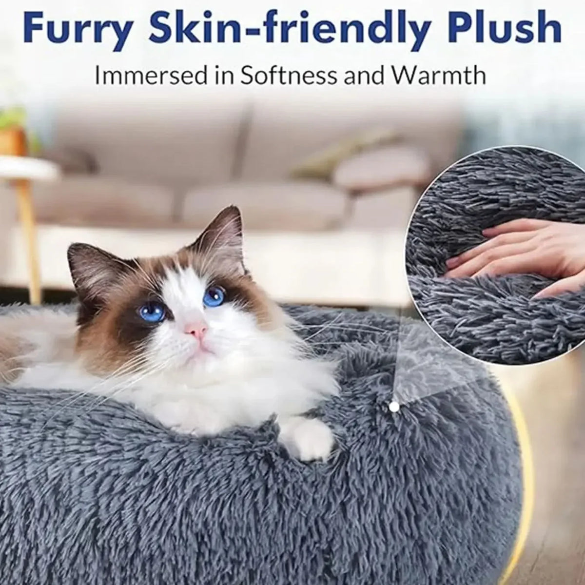 40-90 Cm 6 Dimensioni Letto Rotondo per Animali Domestici per Letto per Cani Di Grandi Dimensioni Letto per Gatti Super Morbido Casetta per Cani in Peluche per Casetta per Cani Di Taglia Media Inverno Caldo per Dormire