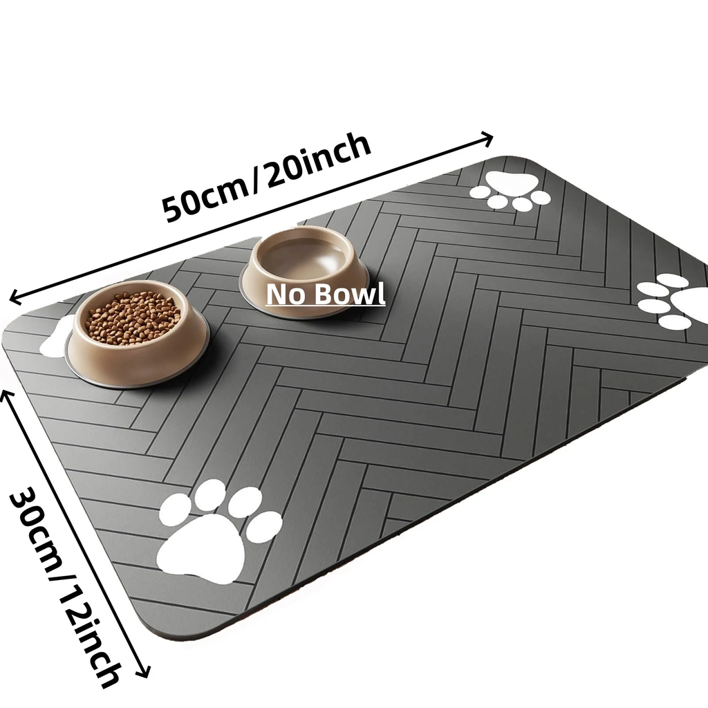 Assorbente per Alimenti e Acqua per Animali Domestici con Base Impermeabile, Tappetino Asciugatura Rapida per Cani e Gatti