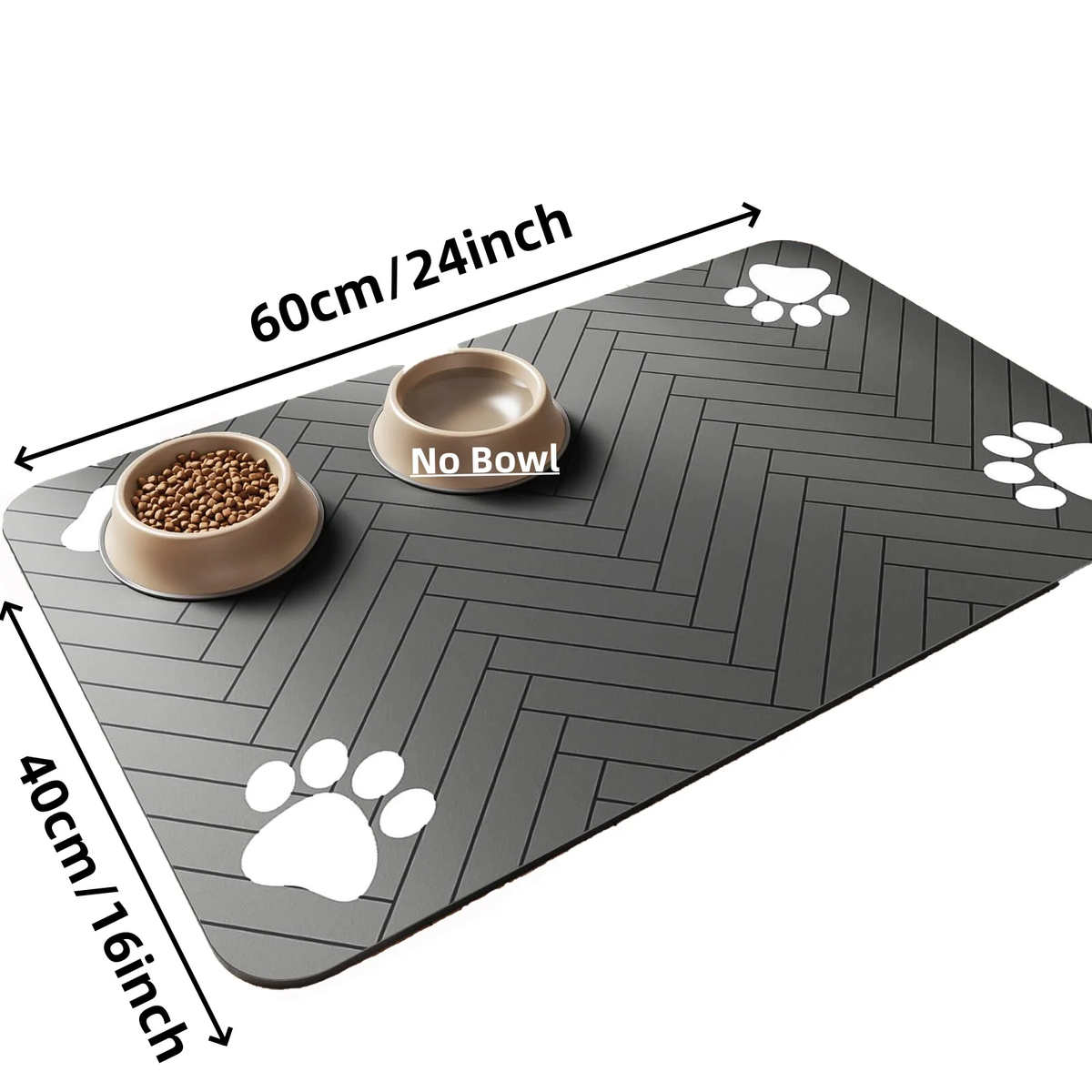 Assorbente per Alimenti e Acqua per Animali Domestici con Base Impermeabile, Tappetino Asciugatura Rapida per Cani e Gatti