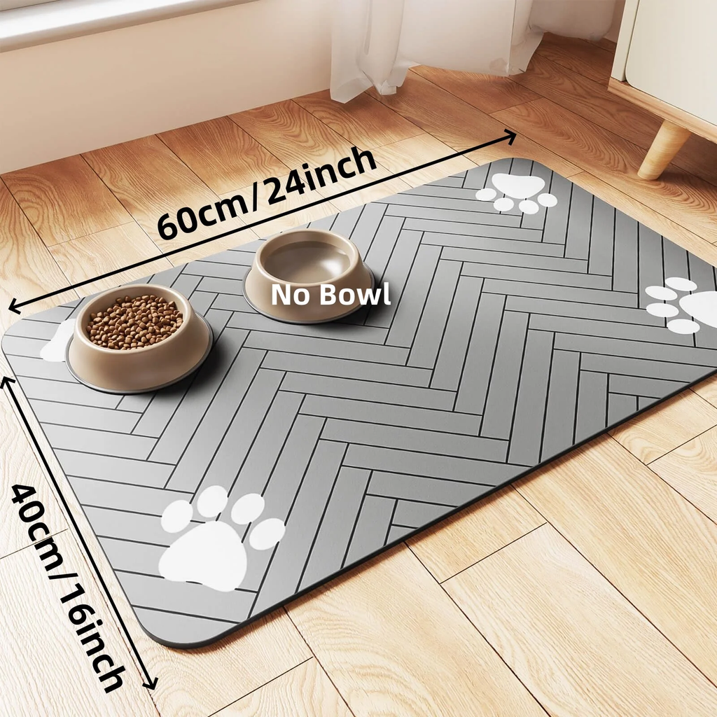Assorbente per Alimenti e Acqua per Animali Domestici con Base Impermeabile, Tappetino Asciugatura Rapida per Cani e Gatti
