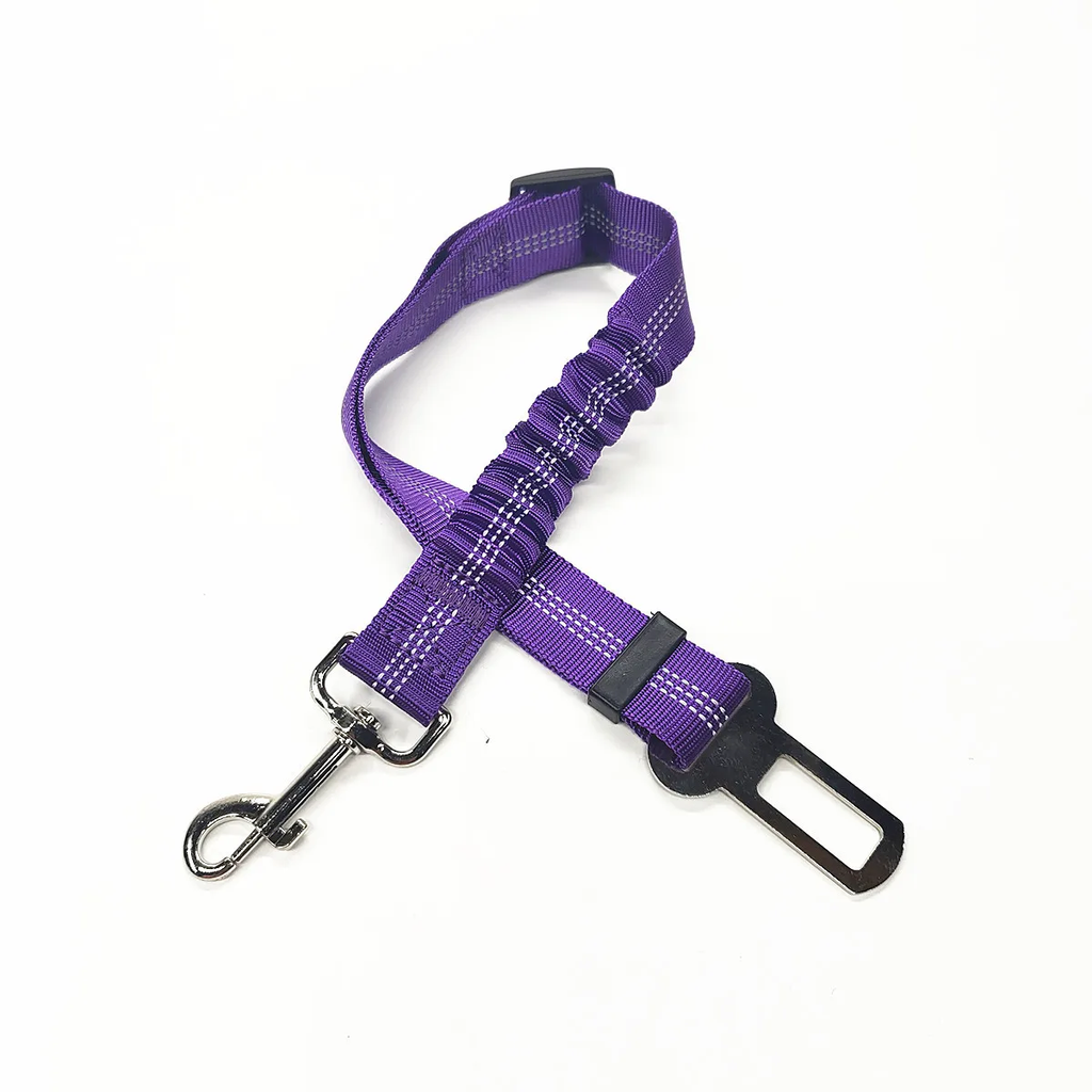 Cintura di Sicurezza Regolabile per Cani in Nylon con Ammortizzazione e Riflessione - Accessori per Viaggi Sicuri con Animali Domestici