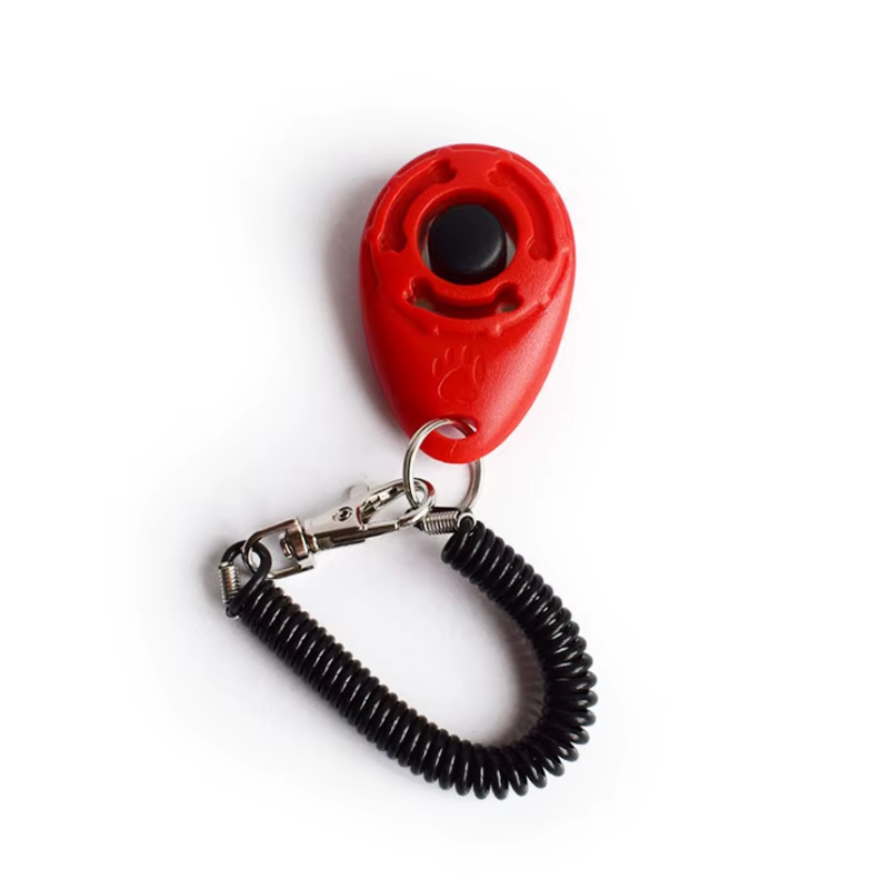 Clicker per Addestramento Canino e Felino in Plastica con Suono, Inclusa Cintura Regolabile e Portachiavi, Strumento Efficace per l'Allenamento degli Animali Domestici
