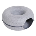 Cuccia Tunnel 2 in 1 per Gatti e Cani – Letto Donut in Feltro con Foro di Ventilazione
