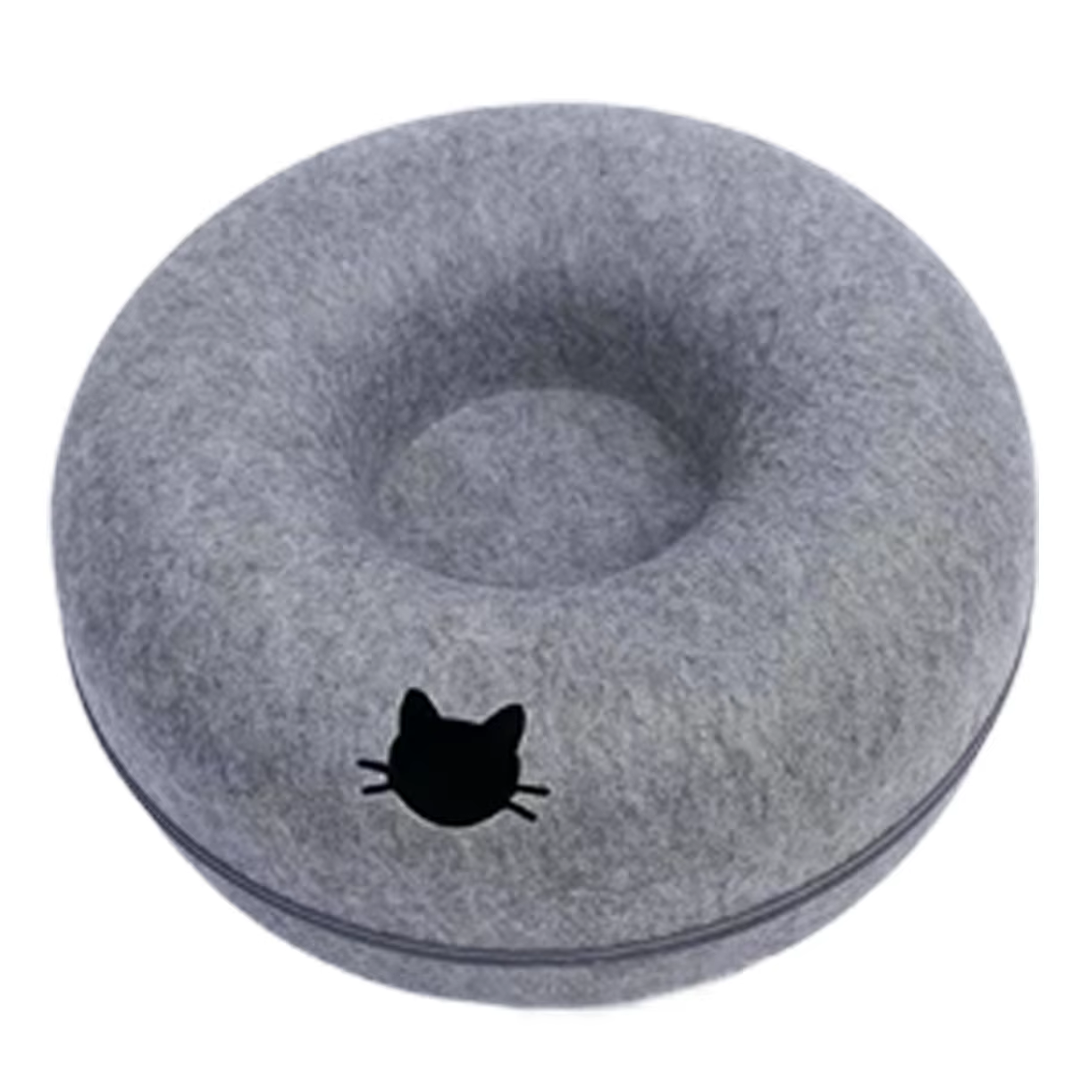 Cuccia Tunnel 2 in 1 per Gatti e Cani – Letto Donut in Feltro con Foro di Ventilazione