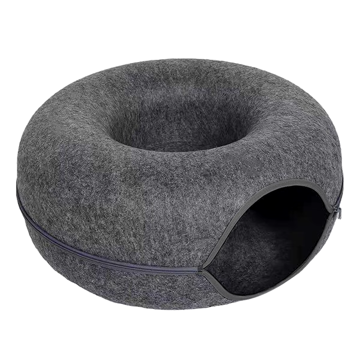 Cuccia Tunnel 2 in 1 per Gatti e Cani – Letto Donut in Feltro con Foro di Ventilazione