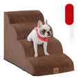 Rampa per Cani Morbida in Schiuma a 4 Livelli, Scale Antiscivolo con Superficie a Pendenza Dolce, Altezza 51 cm, Colore Marrone
