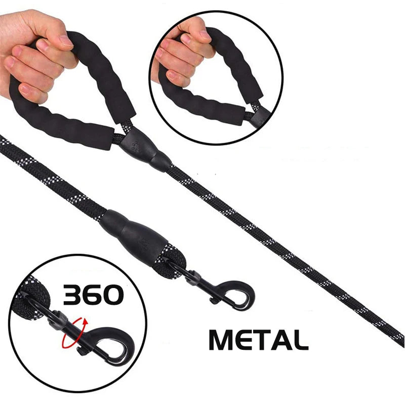 Guinzagli Resistenti per Cani con Manico Morbido - Disponibili in Lunghezze di 120/150/200/300CM per Razze Piccole, Medie e Grandi