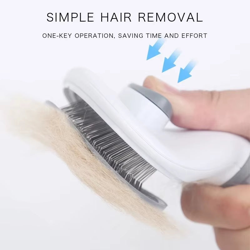 Professional Self-Cleaning Pet Grooming Brush and Comb for Dogs and Cats - Effective Shedding Tool and Accessories for Pet Care