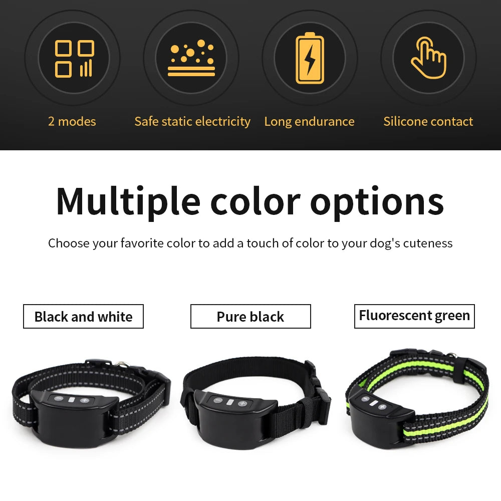 Collare Elettronico Automatico per Controllo Abbaio dei Cani, Dispositivo Ultrasuoni e a Scossa per Animali Domestici, Recinto Virtuale per Cani