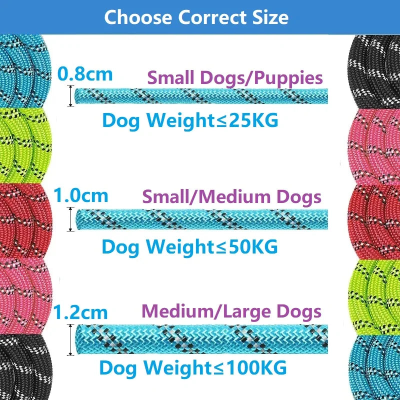 Guinzagli Resistenti per Cani con Manico Morbido - Disponibili in Lunghezze di 120/150/200/300CM per Razze Piccole, Medie e Grandi