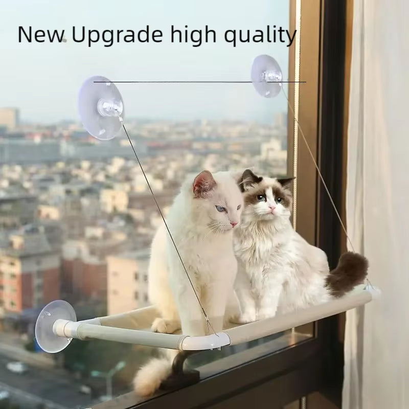 Nuova Amaca per Gatti, Letto Sospeso per Gatti, Capacità 20 Kg, Comoda Postazione per Finestra, Struttura per Arrampicata per Gattini, Accessori per Animali Domestici