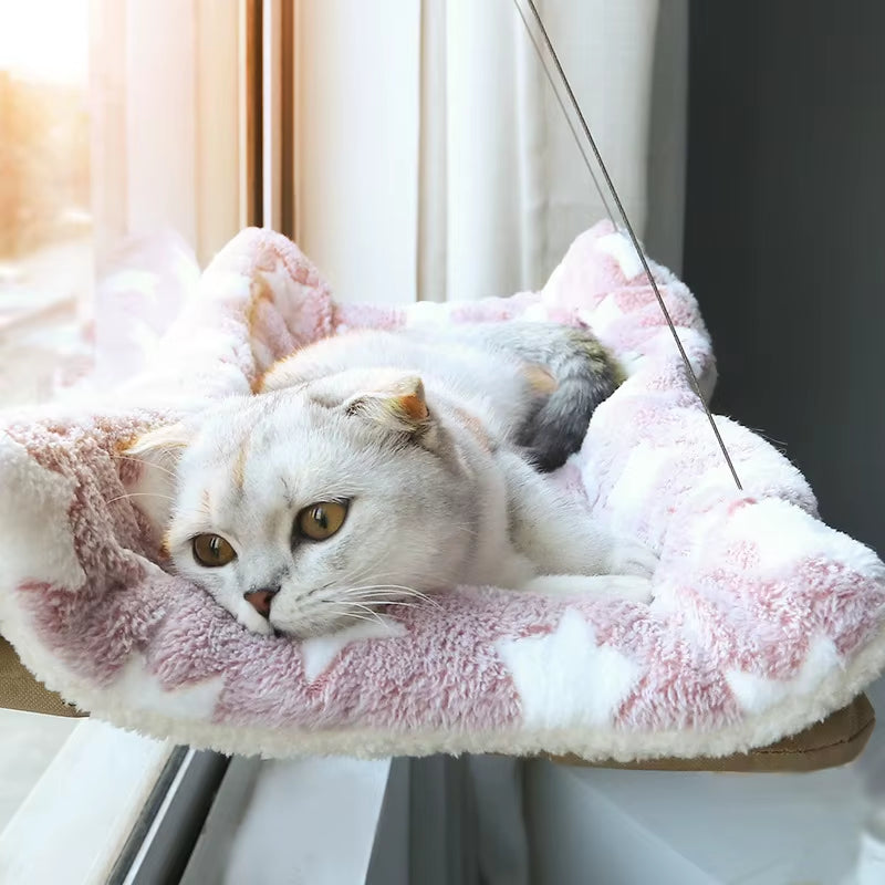Nuova Amaca per Gatti, Letto Sospeso per Gatti, Capacità 20 Kg, Comoda Postazione per Finestra, Struttura per Arrampicata per Gattini, Accessori per Animali Domestici