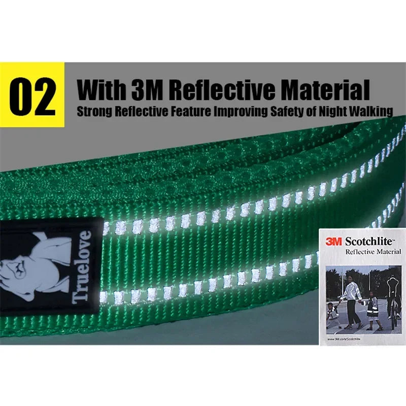 Truelove Soft Reflective Nylon Leash for Large Dogs and Cats, Padded, 200 cm, Available in 11 Colors, TLL2112 Dropshipping